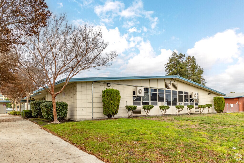 A view of Santa Clara Christian School classrooms from the street in Santa Clara.