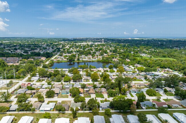 New Port Richey South has ponds and waterfront areas along the Cotee River.