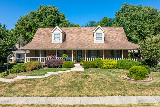 Some homes in Sterling have large porches that run the length of the house.
