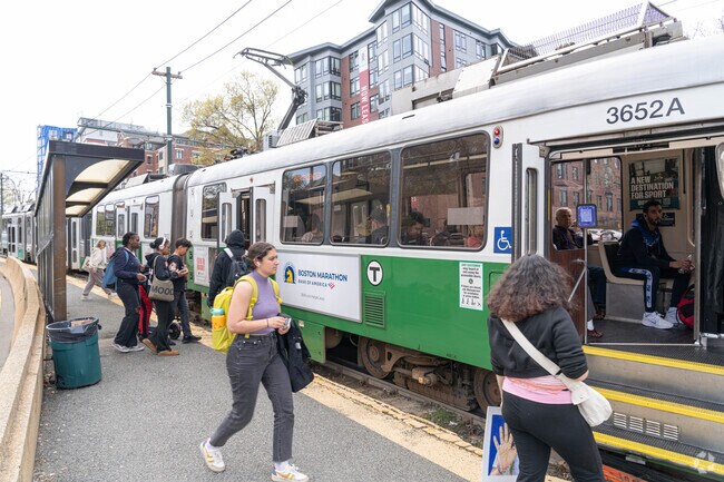 Warren Street Station provides convenient green line trolley service for St. Elizabeth's.