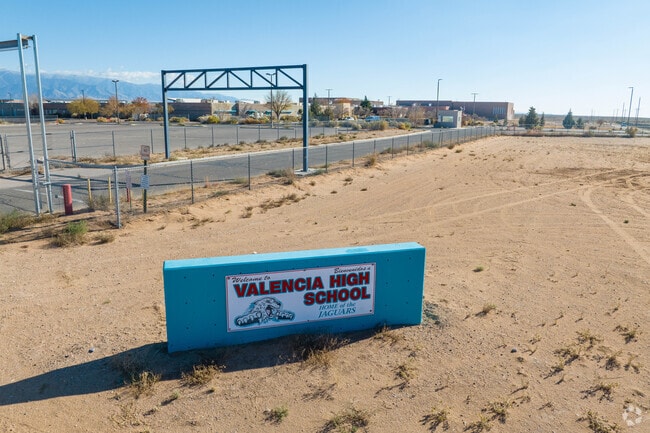 Valencia High School's welcome sign welcomes new students in Las Maravillas, NM.