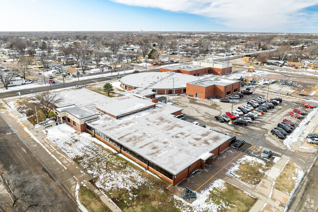 Here is an aerial view of Kelly Liberal Arts Academy.