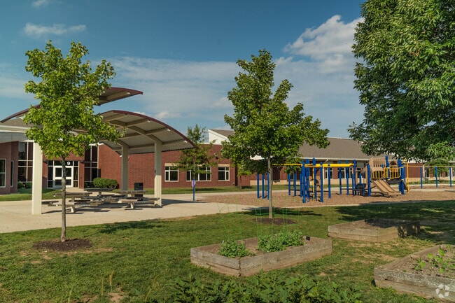 Eagle Creek Elementary School has plenty of spaces for students to relax both inside and outside