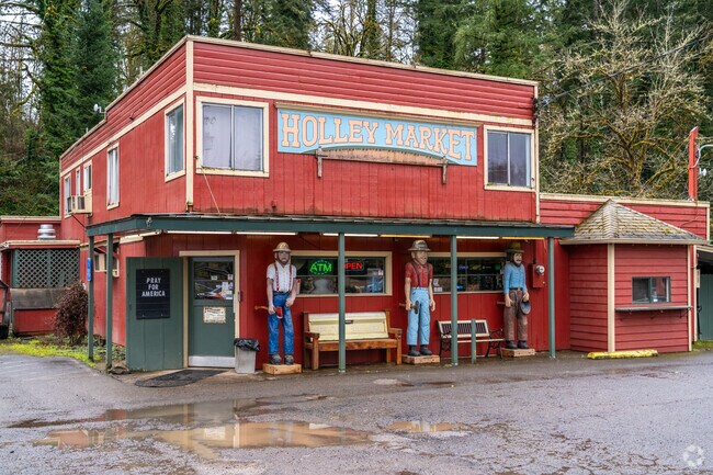 Holley Market provides basic shopping and grocery needs.