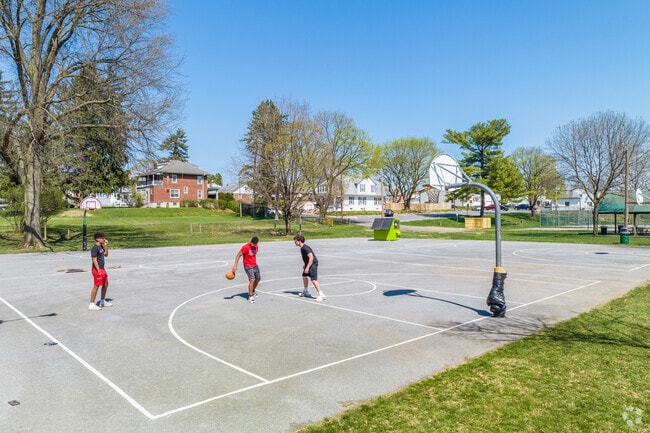Playgrounds across Sinking Spring feature basketball courts for outdoor fun.