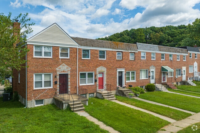 Parkside's residential streets are lined with classic Baltimore row homes.