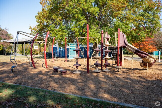 Residents can find a colorful children's playground at Belview Park.