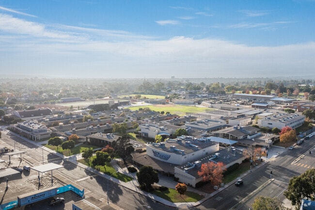 An elevated view of 
Kearny Digital Media & Design School.