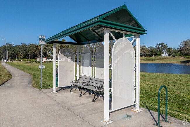 Collier Area Transit services a bus stop just outside of Pelican Marsh on 41.