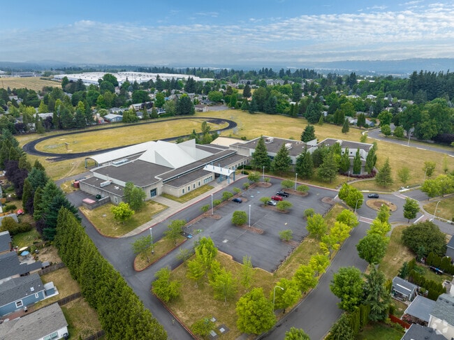 Walt Morey Middle on SW Lucas Ave in Troutdale sits in a quiet residential neighborhood.