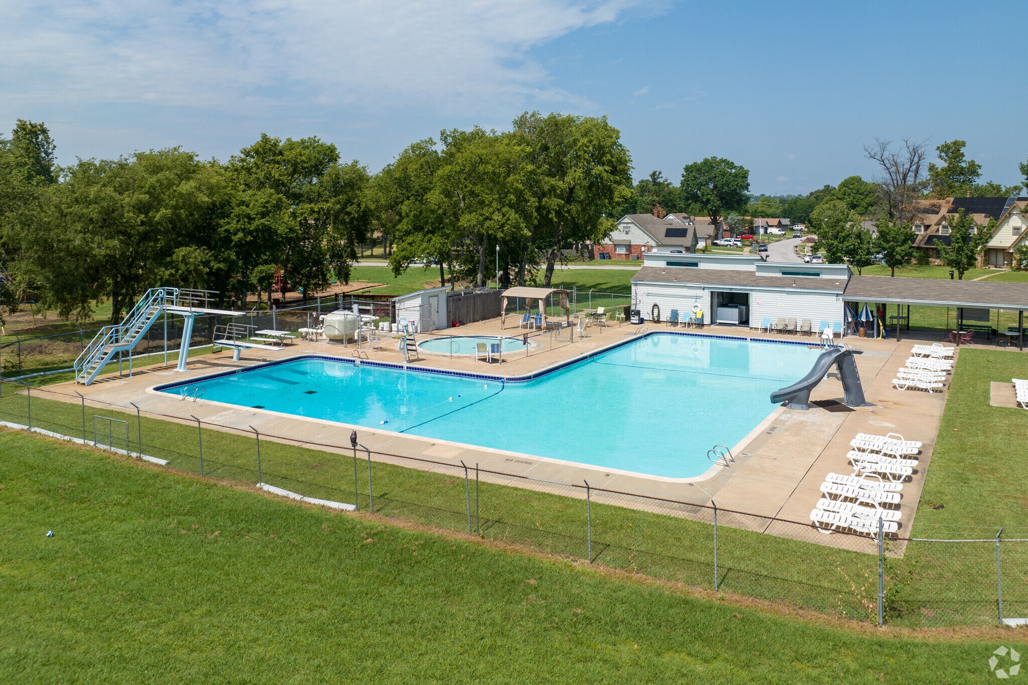 The community pool is available for the residents of Longview Lake Estates.