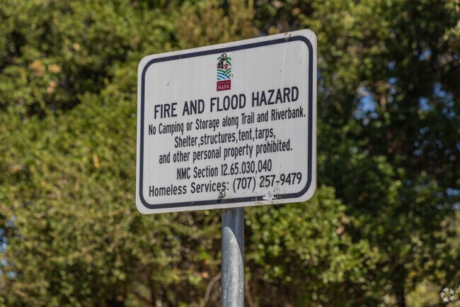 Stonehouse is in a fire and flood hazard zone due to its proximity to the Napa River.