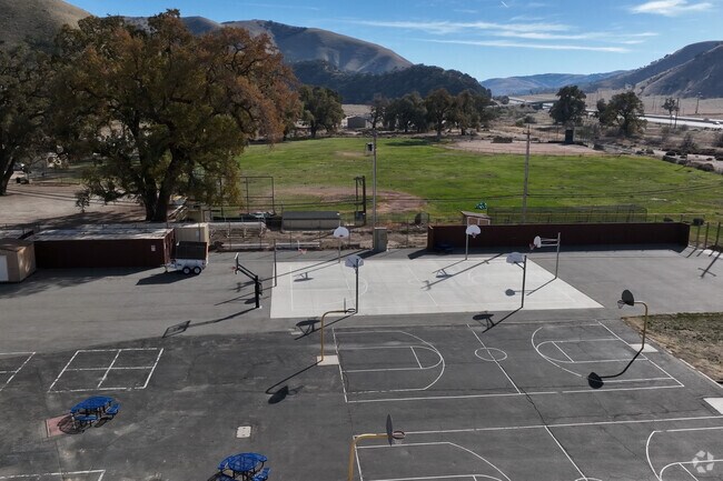 Basketball courts at El Tejon Elementary School.