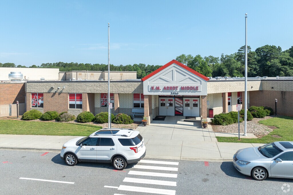 The entrance to Harry M Arndt Middle in Hickory.