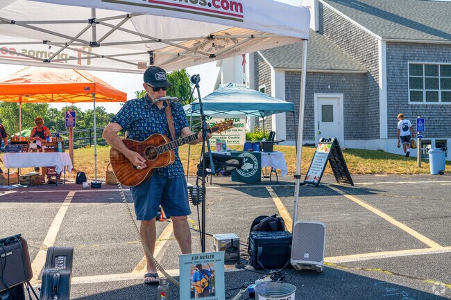 Local musicians often play at the Chatham Farmers’ Market.