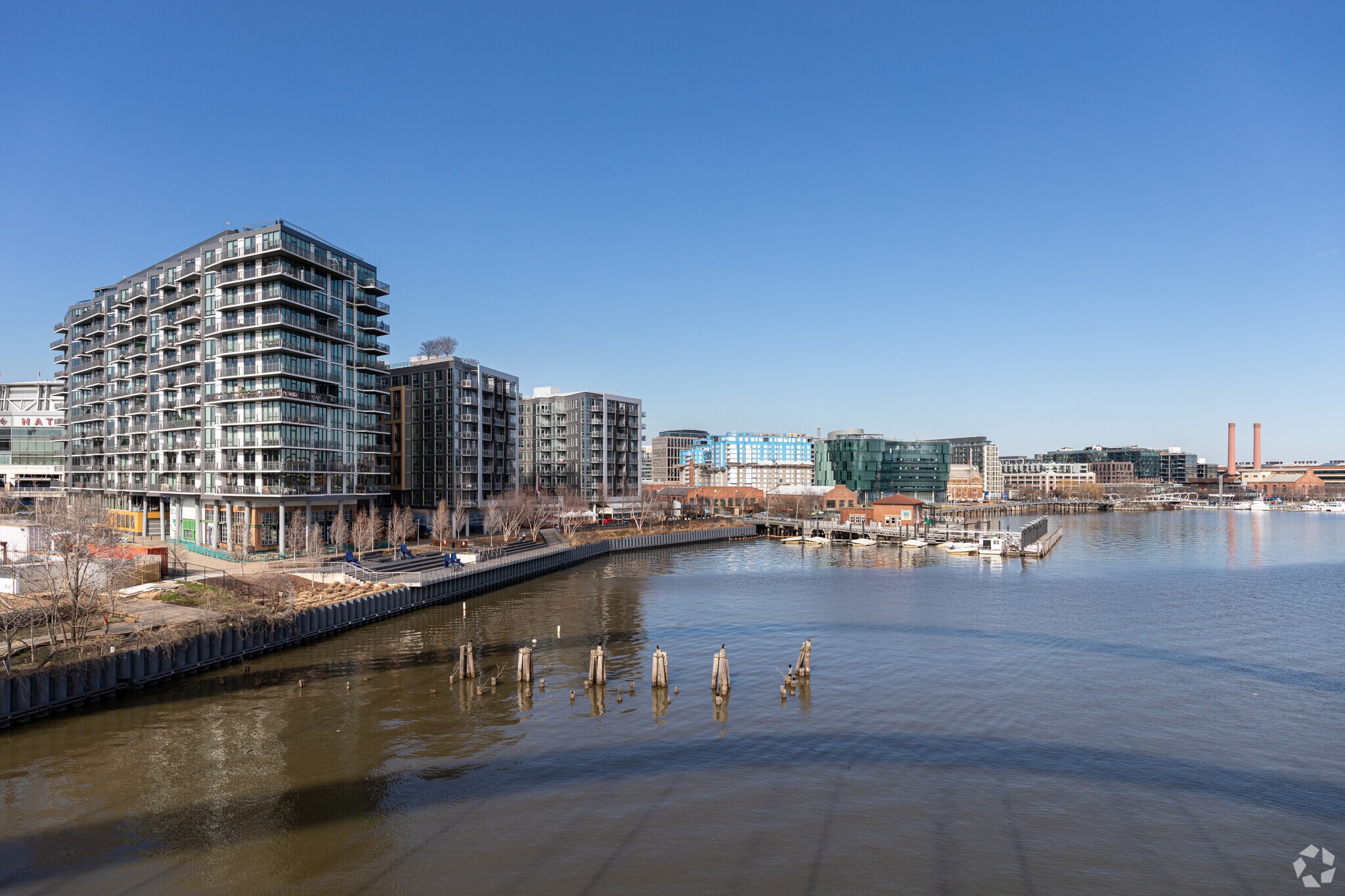 The Navy Yard neighborhood offers beautiful waterfront views.