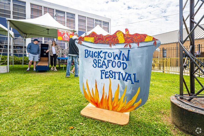 The Bucktown Seafood Festival is hosted by the St. Louis King of France School.