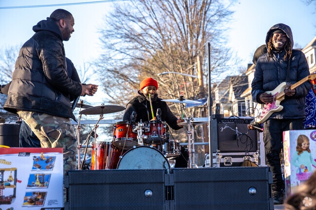 Live music performances add to the festive atmosphere at the Winter Wonderland Festival.