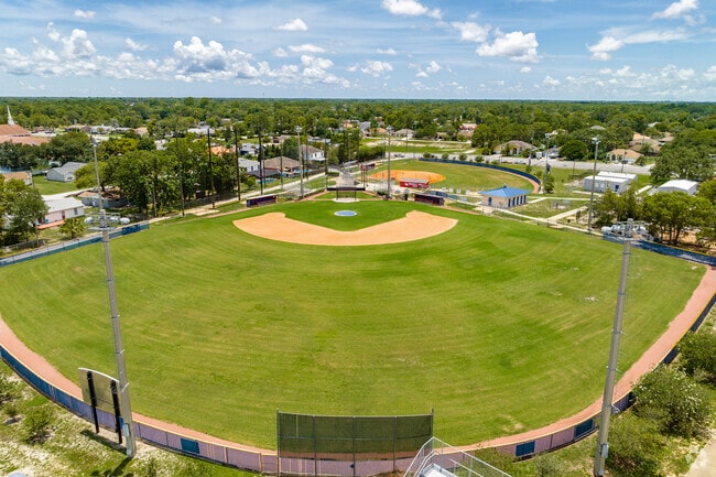 At Springstead High School the baseball field is perfectly manicured for the team in Spring Hill
