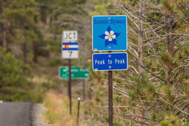 The Peak to Peak Scenic Byway, also known as Highway 7, is a breathtaking route with views.
