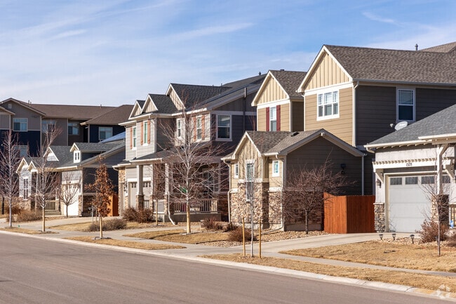 New craftsman style homes line the streets in Sierra Ridge.