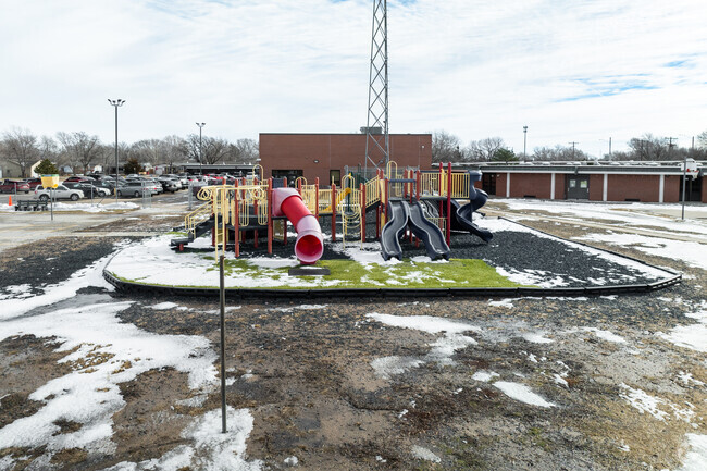 Kids can climb on the playground at Kelly Liberal Arts Academy.