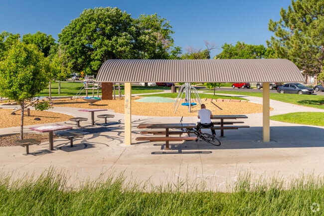 Nome Park has a shaded pavilion to escape the summer heat.