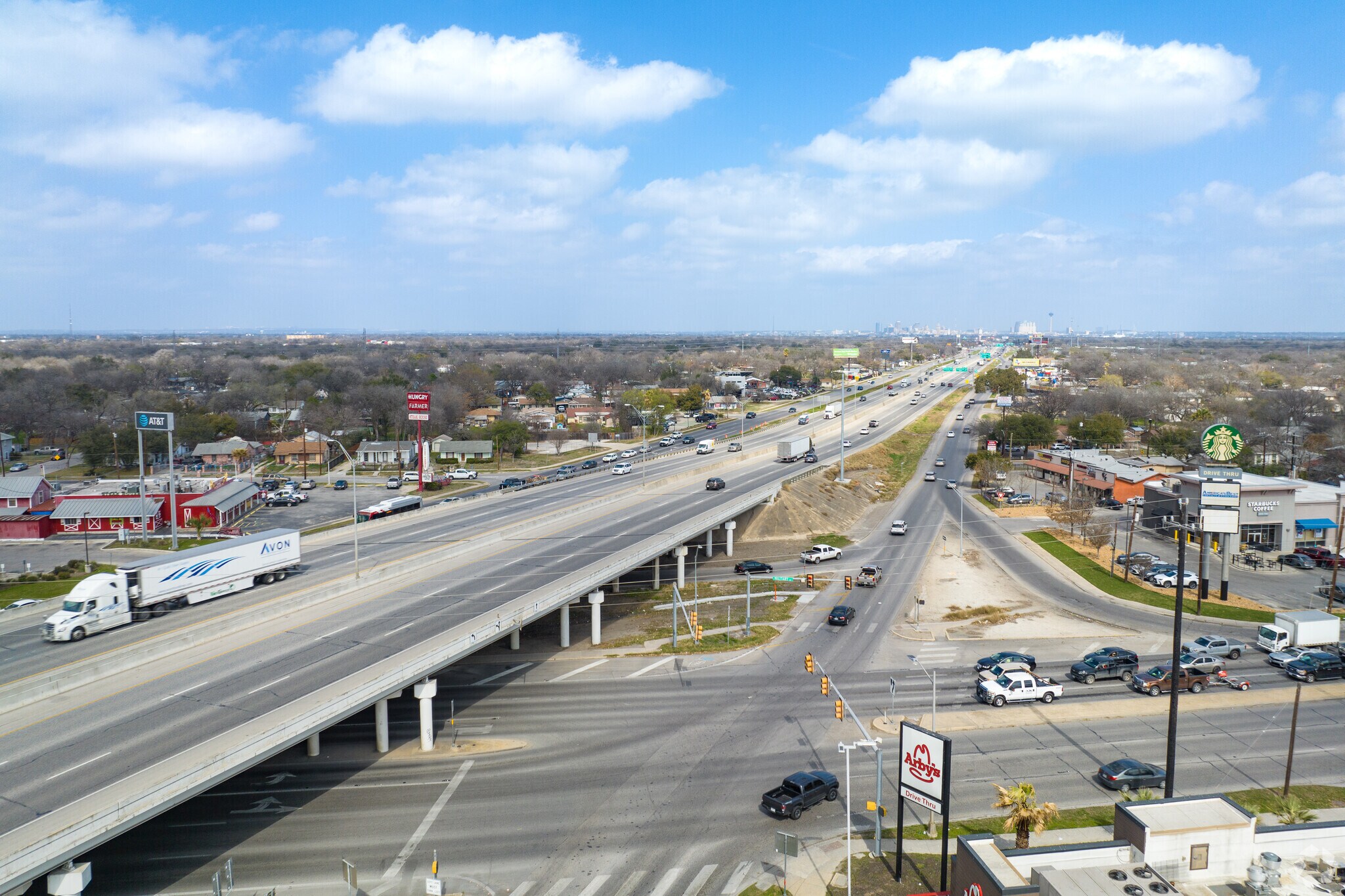 I-35 runs from downtown to South San Antonio.