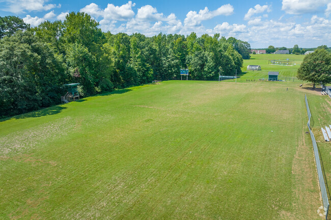 Aerial shot of a football field