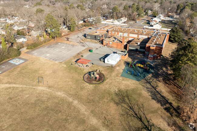 An aerial view of Elizabeth D. Redd Elementary School.
