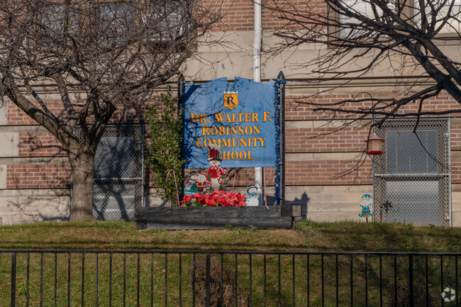 The Walter F. Robinson School's sign displays some holiday spirit.