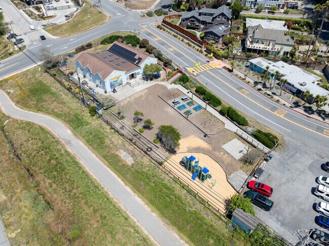 Vibrant playground at Wilkinson School in El Granada.
