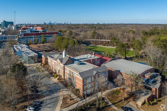 Druid Hills High School is located directly next to the Emory University campus.