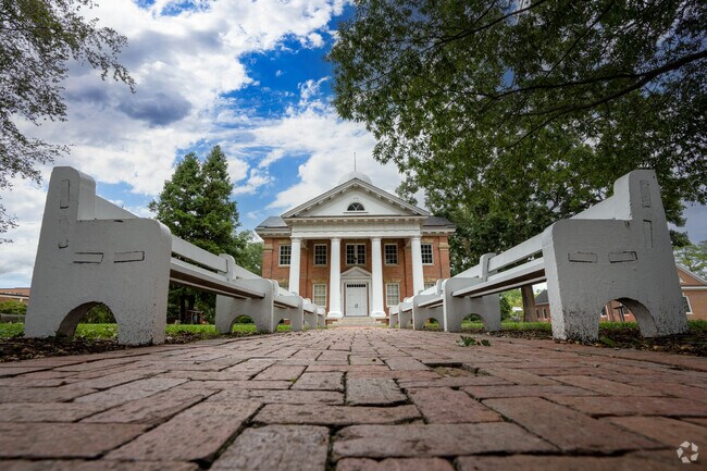 The old courthouse is a historic Landmark in the Chesterfield Courthouse neighborhood.
