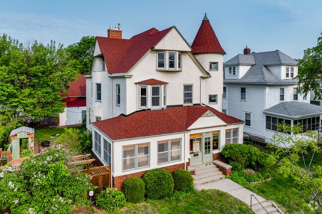 Queen Anne-style homes with iconic towers offer historic charm in East Isles.