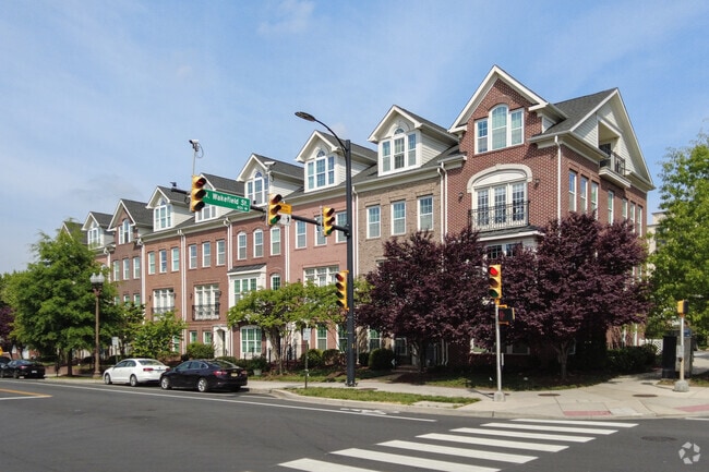Beautifully landscaped townhomes in the Ballston Neighborhood.