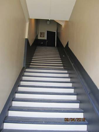 Stairs to second floor apartments