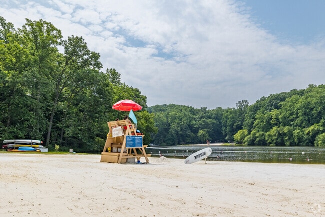 Lake Barcroft's multiple beach parks offer an on-duty life-guard for swimmers.