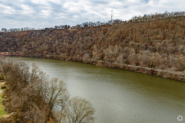 The Monongahela River wraps around the small neighborhood of Lowber.