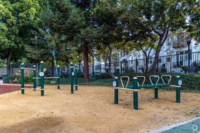 Workout stations are available at Ryland Park.
