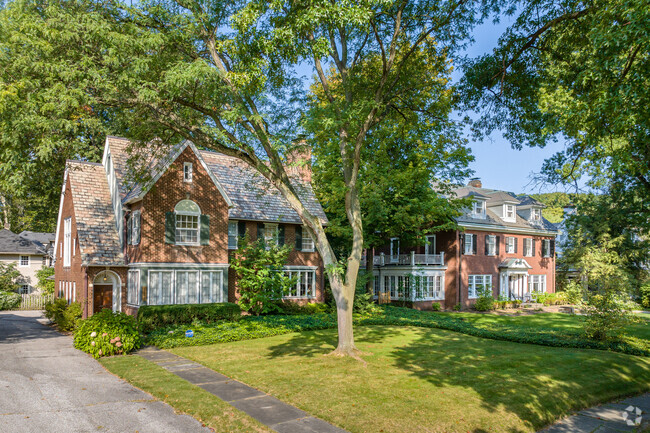 Traditional homes set into the trees are common in Cedar-Fairmount.
