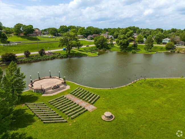 Use the amphitheater at Big 11 Lake Park for small events in the Riverview neighborhood.