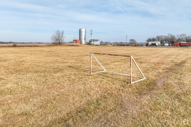 The large open field behind Dexter Elementary hosts soccer and football games.