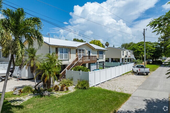 Many of the homes in Big Coppitt Key are raised to escape flooding.