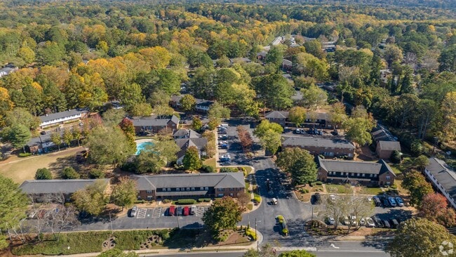 Take in the scenic beauty of Legacy at West Cobb from above. Our community is nestled amidst lush greenery and mature trees, providing a peaceful, natural setting.