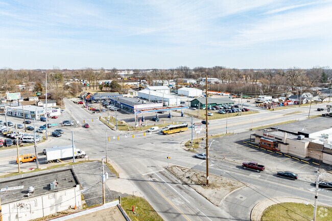 A major road that runs through Devington is Massachusetts Avenue containing many businesses.