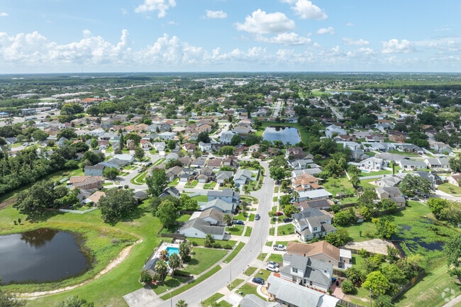 Residential roads gently bend around the Whisper Lakes.