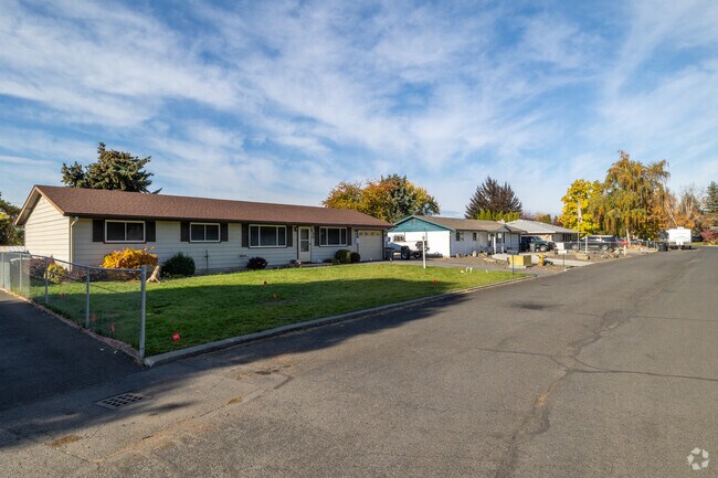 Ranch-style homes line quiet streets in Gleed neighborhoods.