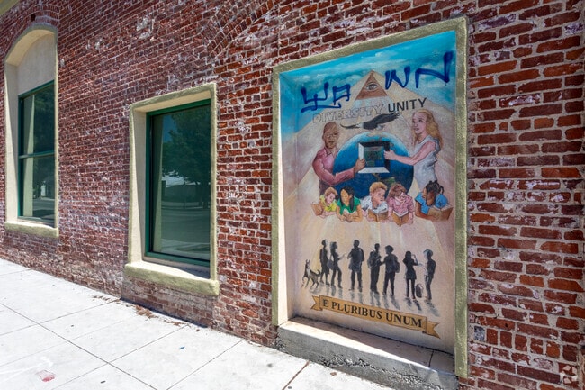 There is a mural on the wall at Kepler Neighborhood School in Fresno.
