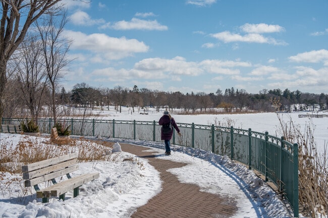 Lake Hiawatha Park offers scenic walking paths just minutes from Standish.